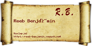 Reeb Benjámin névjegykártya